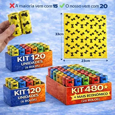 Foto do anúncio: Kit 120/240/480 Unidades de Saquinhos Cata Coco Refil Rolinho