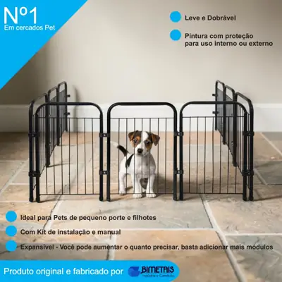 Foto do anúncio: Cercado Grade 323x51cm 9 Módulos Pet Cães Cachorro