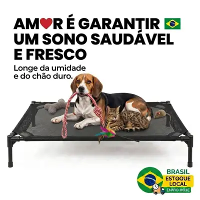 Foto do anúncio: Cama Pet Suspensa Grande Antiumidade, Aço Estável, Anti-Mordida