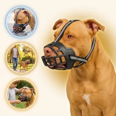 Foto do anúncio: Focinheira Pitbull Cachorro Grande Ajustável Confortável Resistente
