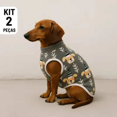 Foto do anúncio: Kit 2 Roupa para Pet Cachorros Cães Porte Pequeno Sortido em fleece