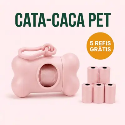 Foto do anúncio: Kit Cata Caca Pet com 5 Refis Porta Saquinho Higiênico Passeio Cachorro
