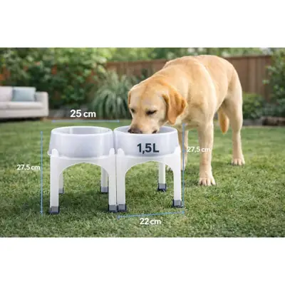 Foto do anúncio: Comedouro Elevado Alto 1,5L 27,5cm Para Cães Grandes Anti-Formiga