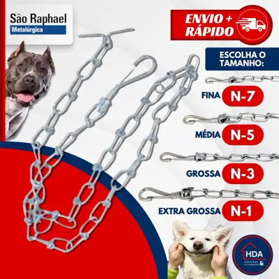 Foto do anúncio: Coleira Corrente Para Cachorro Pet 1,5M Grossa Média Fina - São Rafael