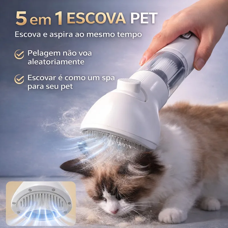 Foto do anúncio: Kit 5 em 1 aspirador removedor de pelos com escova