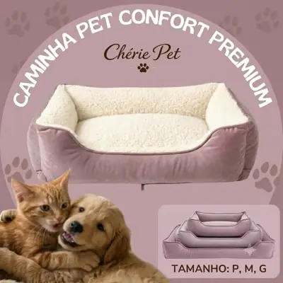 Foto do anúncio: Caminha de Cachorro Cama Pet Luxo Pelucia Confort Sherpa Reforçada Tamanho M  Cachorro e Gato