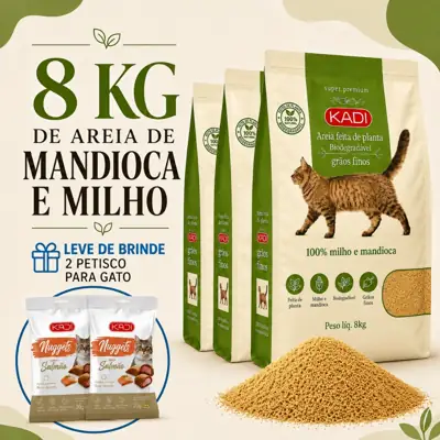 Foto do anúncio: Areia Higiênica Natural Biodegradável de Grãos Finos de Milho