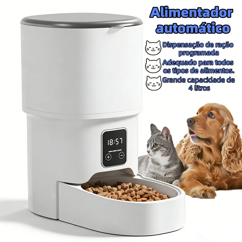 Foto do anúncio: Alimentador Pet Tigela De Aço 4L Inteligente Automático