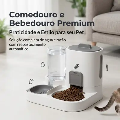 Foto do anúncio: Bebedouro e Comedouro Automático Cães e Gatos 2 em 1 para - Filtro 3