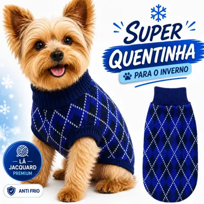 Foto do anúncio: Roupinha Pet Lã Jacquard Luxo Quentinha Inverno Roupa Cachorro Linda