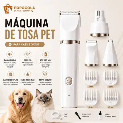 Foto do anúncio: Máquina de Tosa Pet Sem Fio Aparador de Pelos USB para Cães e Gatos