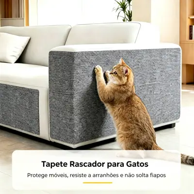 Foto do anúncio: Tapete Arranhador para Gatos Autoadesivo Protetor Sofá Anti-Arranhão