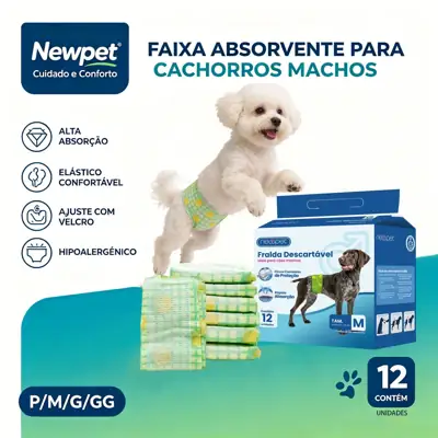 Foto do anúncio: Newpet Fralda Higiênica Descartável Pet para Cachorro Macho Dog's Care