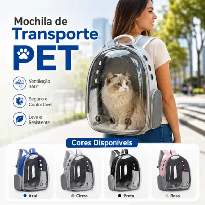 Foto do anúncio: Mochila Transporte Pet Gato Cachorro Pequeno Bolsa Cápsula Ventilada