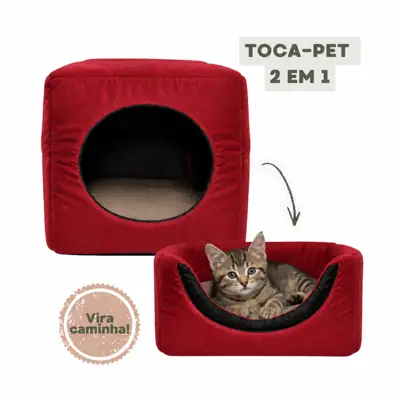 Foto do anúncio: Toca Pet 2 em 1 para Gatos e Cachorros - Casinha Quentinha Inverno