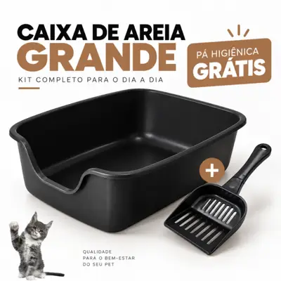 Foto do anúncio: Caixa de Areia Gatos Grande 67x53x20 Com Pá Higiênica