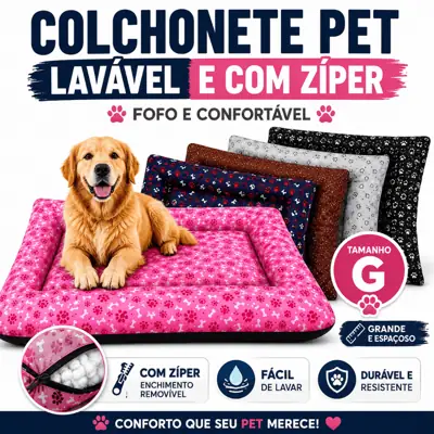 Foto do anúncio: Cama Colchonete Colchão para pet Cachorro Gato Grande Medio Pequeno