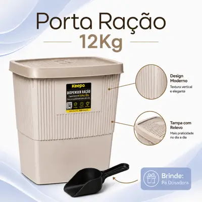 Foto do anúncio: Porta Ração 10kg Para Cachorro E Gato Pet Ultra Resistente Vedação