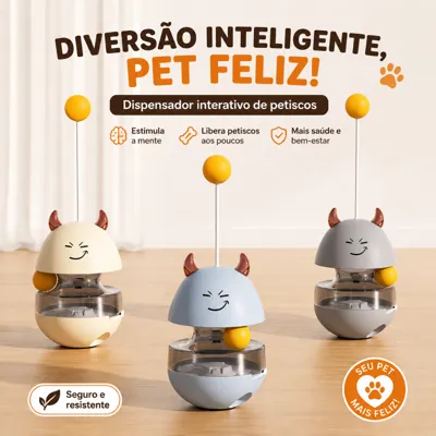Foto do anúncio: Brinquedo Interativo para Gatos com Dispenser de Petiscos Inteligente | Bola Suspensa