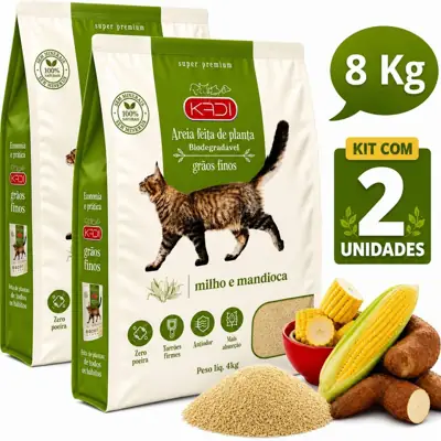 Foto do anúncio: Kit 02 Areia Grãos Finos Milho Mandioca Kadi De 4 Kg Biodegradáveis