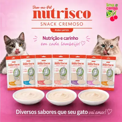 Foto do anúncio: Snack Cremoso Nutrisco Para Gatos Petisco Sabores Variados 56g Premium