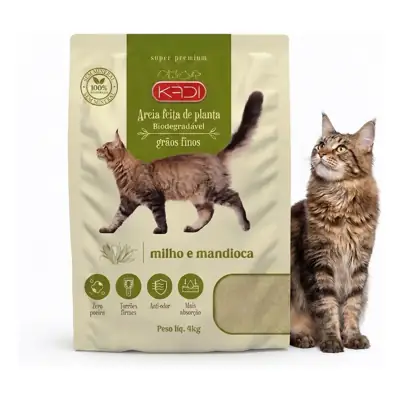 Foto do anúncio: Areia Sanitária Higienica Para Gatos Biodegradável Kadi - 4kg Grãos