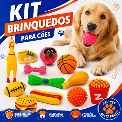 Foto do anúncio: Kit Mordedores Para Cachorro Brinquedos De Borracha Divertidos