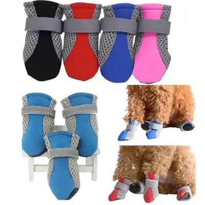Foto do anúncio: Kit 4 Sapatos Bota Protetora Antiderrapante Respirável Para Cachorro