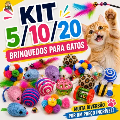 Foto do anúncio: Kit 5/10/20 Brinquedos para Gatos Interativo Pet com ou sem Varinha