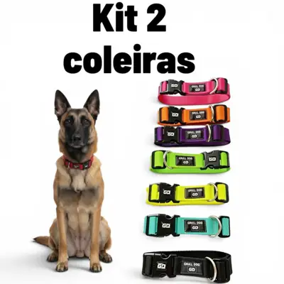 Foto do anúncio: Kit 2 coleiras para cachorro regulável resistente ajustável do porte