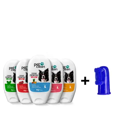 Foto do anúncio: Kit Creme Dental + Escova Dedeira para Cães Gato Pet Clean