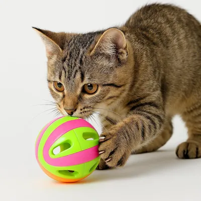 Foto do anúncio: Bolinha Acrílica com Guizo Brinquedo Promove Enriquecimento Ambiental para Gatos