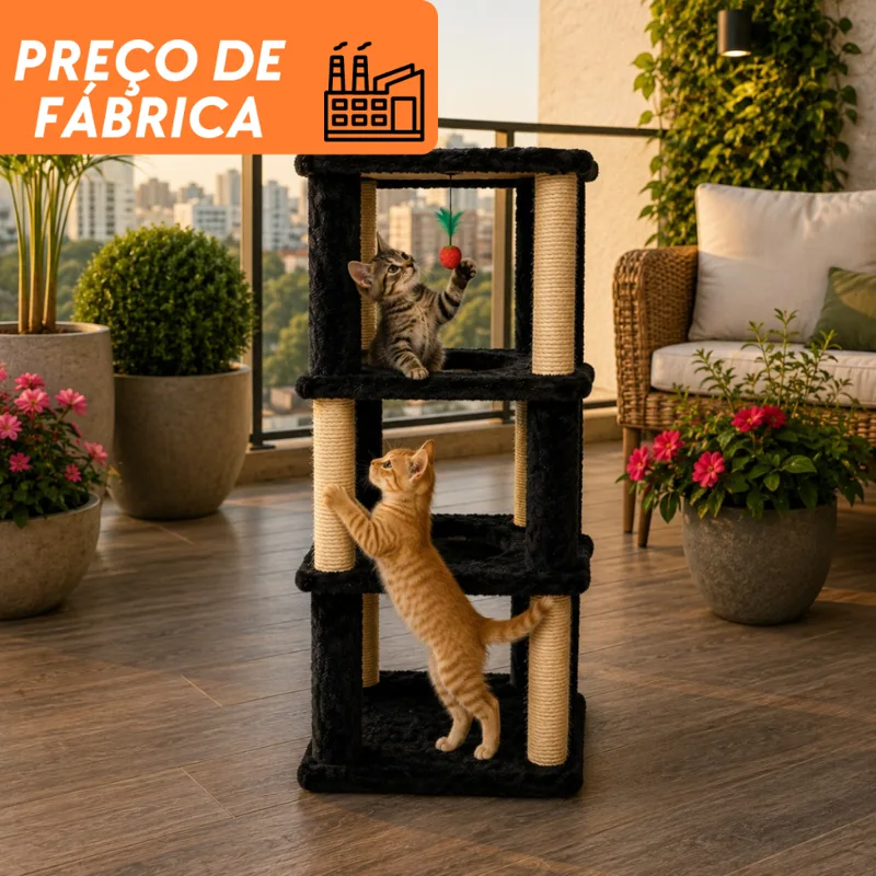 Foto do anúncio: Torre Arranhador para Gatos com Sisal Pelúcia e Brinquedo com 4
