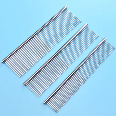 Foto do anúncio: Pente Longo Aço Inox para Escovar Pelos Pet Cachorro Gato 61 Dentes P/M/G Profissional Banho e Tosa