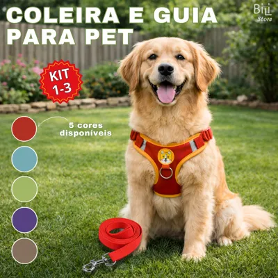 Foto do anúncio: Coleira De Peitoral Cachorro Com Guia Para Caes e Gatos De Estimação Ajustável Filhotes