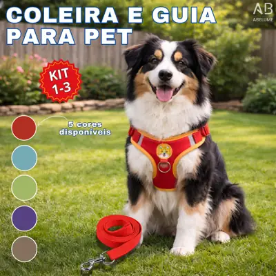 Foto do anúncio: Coleira De Peitoral Cachorro Com Guia Para Caes e Gatos De Estimação