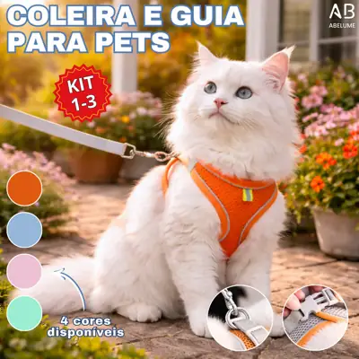 Foto do anúncio: Coleira e Guia para Cães e Gatos Diversos Tamanhos Para Pequeno e Médio