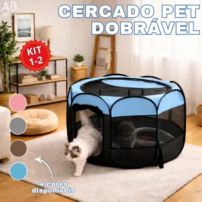Foto do anúncio: Casinha de Cachorro Cercado Pet Dobrável Portátil Grande 8 Painéis