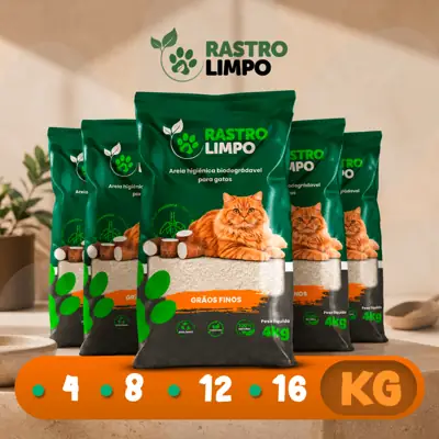 Foto do anúncio: Areia 4 a 16kg Biodegradável Gato Grãos FINOS Rastro Limpo Mandioca
