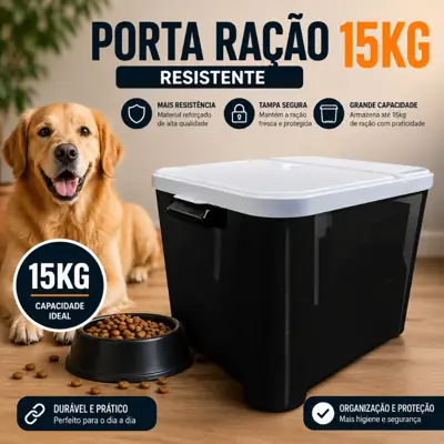 Foto do anúncio: Porta Ração de 15kg Para cachorro e Gatos Pet Ultra Resistente Petshop