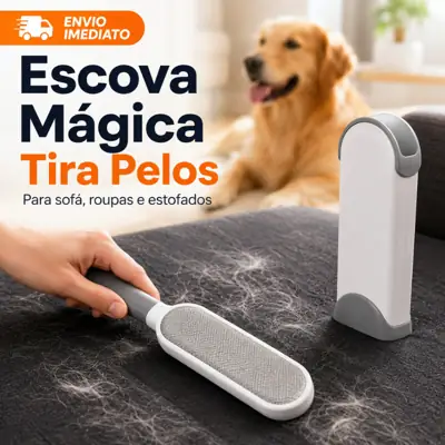 Foto do anúncio: Escova Mágica Removedora De Pelos Pet Cachorro Gato Sofá Roupas Com Base