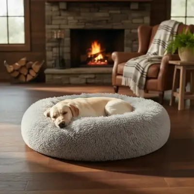 Foto do anúncio: CAMA DONUT NUVEM PET PELUCIA REDONDA CAMA Cachorros Gatos TOCA ANTIDERRAPANTE QUALIDADE PREMIUM