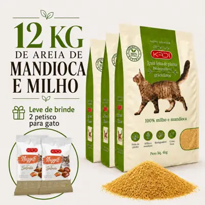 Foto do anúncio: Areia Higiênica Natural Biodegradável de Grãos Finos de Milho