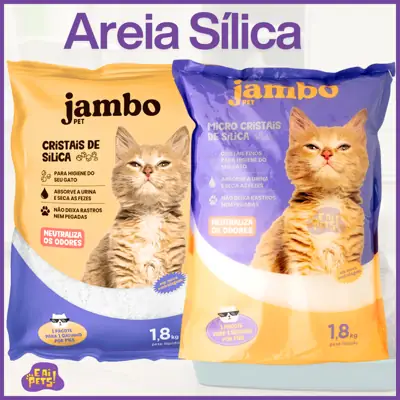 Foto do anúncio: Areia de Gato Sílica Fina ou Grossa Premium Jambo Pet 1,8kg
