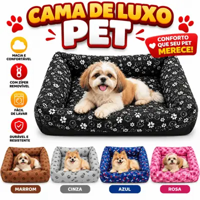 Foto do anúncio: Cam de Luxo Caminha Cama Pet com Zíper para Cachorro Gato Grande, Médio