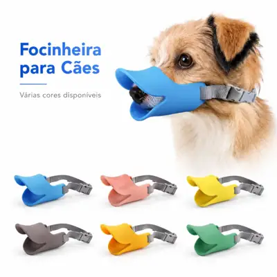 Foto do anúncio: Focinheira de Silicone para Cachorro Ajustável Macia Confortável