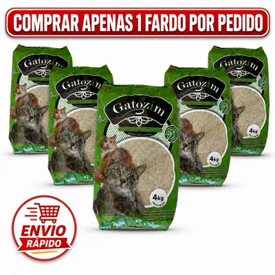 Foto do anúncio: Kit 5 Pacotes Areia de Gato Gatozim Granulado Forma Torrões Firmes Controle De Odores Econômico Natural