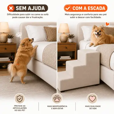 Foto do anúncio: Escada para Cachorro PREMIUM Degraus Maiores Macios - Escada Pet