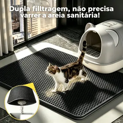Foto do anúncio: Tapete Coletor de Areia para Gato Dupla Camada Anti Derramamento Vários