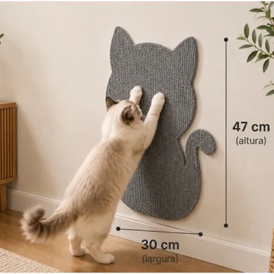 Foto do anúncio: Arranhador Adesivo Design Gato em Carpete Premium - Protetor Móveis Parede e Escalada